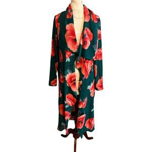 Her Clothing Maxi Floral Kimono Top Medium